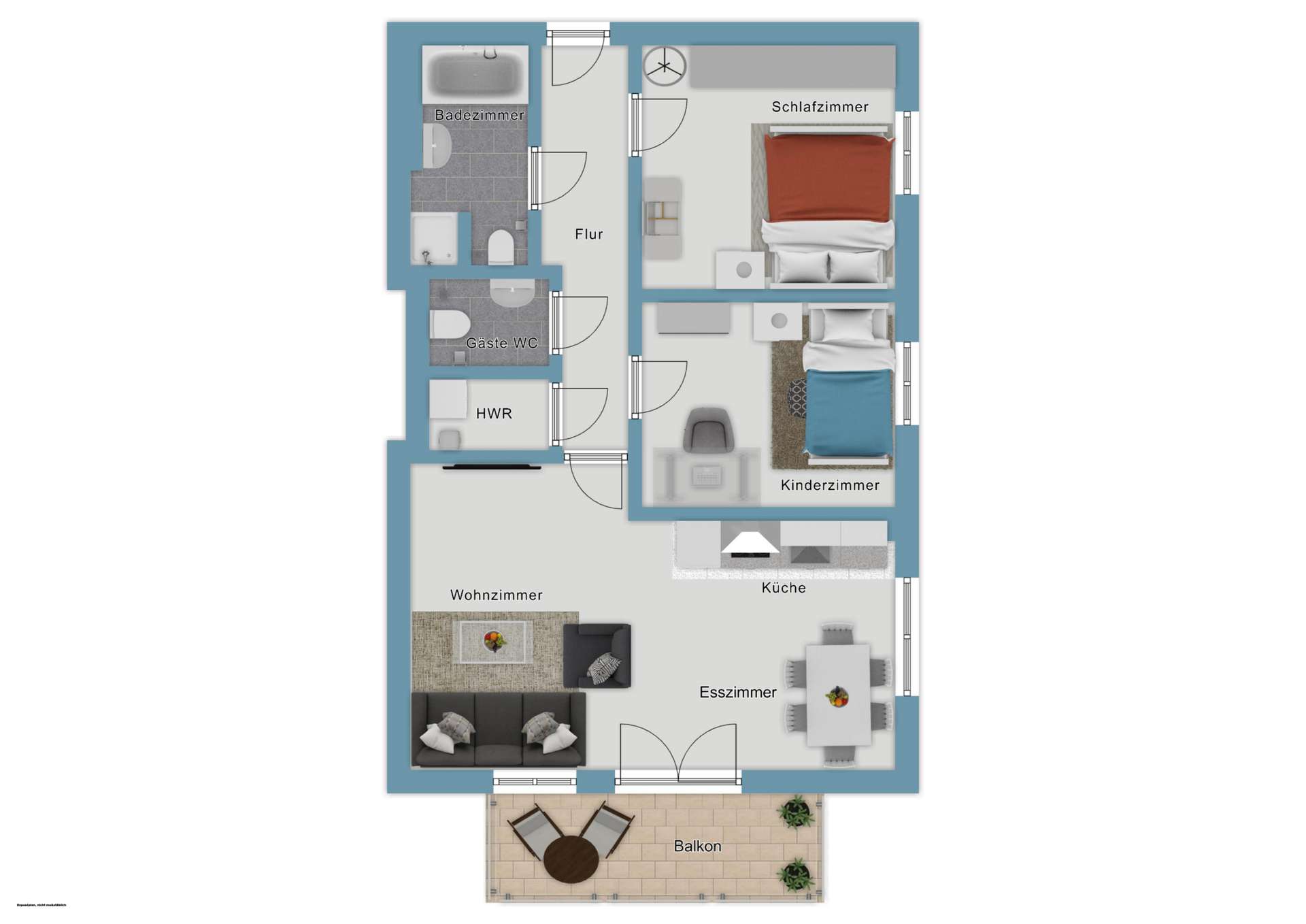 Stilvolle Wohnung im architektonisch anspruchsvollen Mehrfamilienhaus mit Aufzug und Balkon in Recklinghausen – Ansicht 27