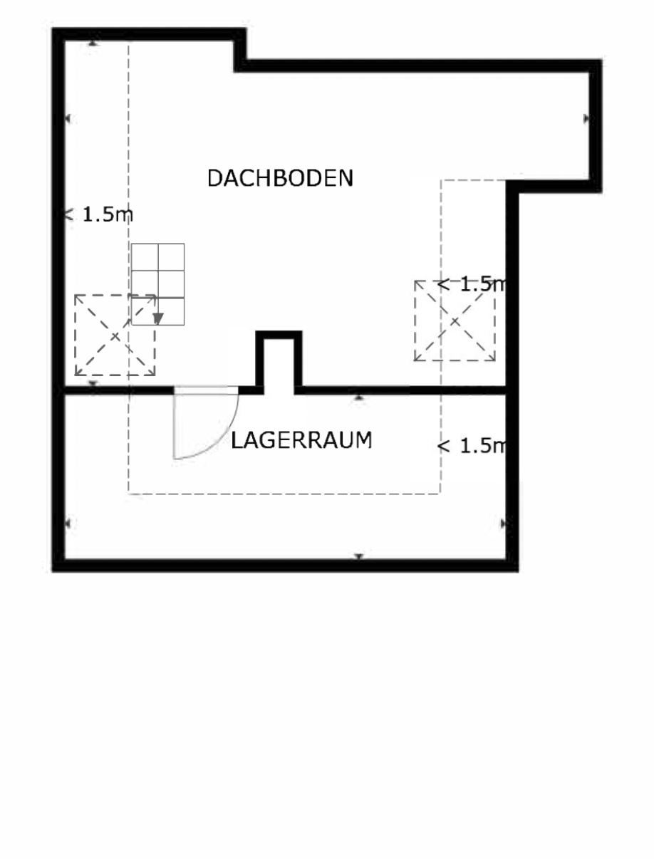 Grundriss-Skizze Dachgeschoss