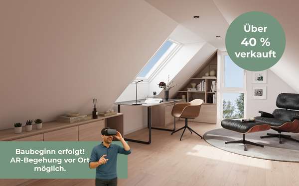 Aubing 1A: Dachgeschoss-Neubau-Highlight: 3-Zimmer mit flexiblem Dachstudio und drei Balkonen