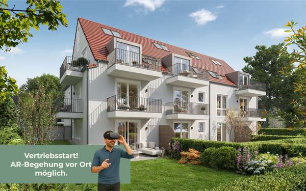 QQI: Neubau-Gartenidylle in Aubing: Ruhige 3-Zimmer-Wohnung mit Souterrain und Südgarten