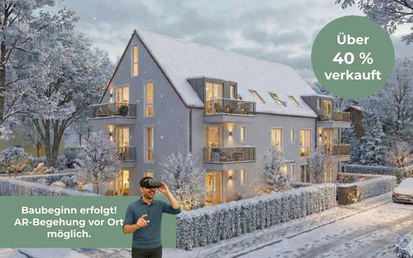 Aubing 1A: Neubau-Gartenwohnung: 2-Zimmer mit Souterrain und drei Terrassen