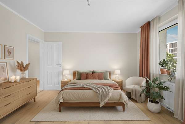 QQI: Hochwertiges City-Apartment - 2 Zimmer mit Balkon