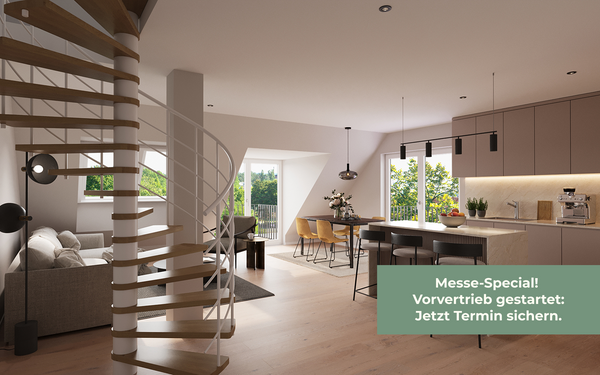 QQI: Wohnen im Dach: 3-Zimmer-Wohnung mit Dachstudio und vier Balkonen