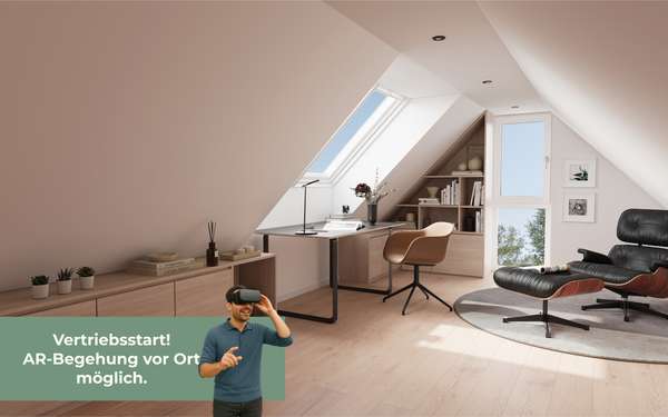 QQI: Dachgeschoss-Neubau-Highlight: 3-Zimmer-Wohnung mit flexiblem Dachstudio und drei Balkonen