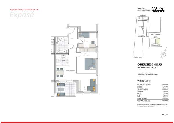 Attraktive OG-Wohnung mit großem Balkon in Sersheim