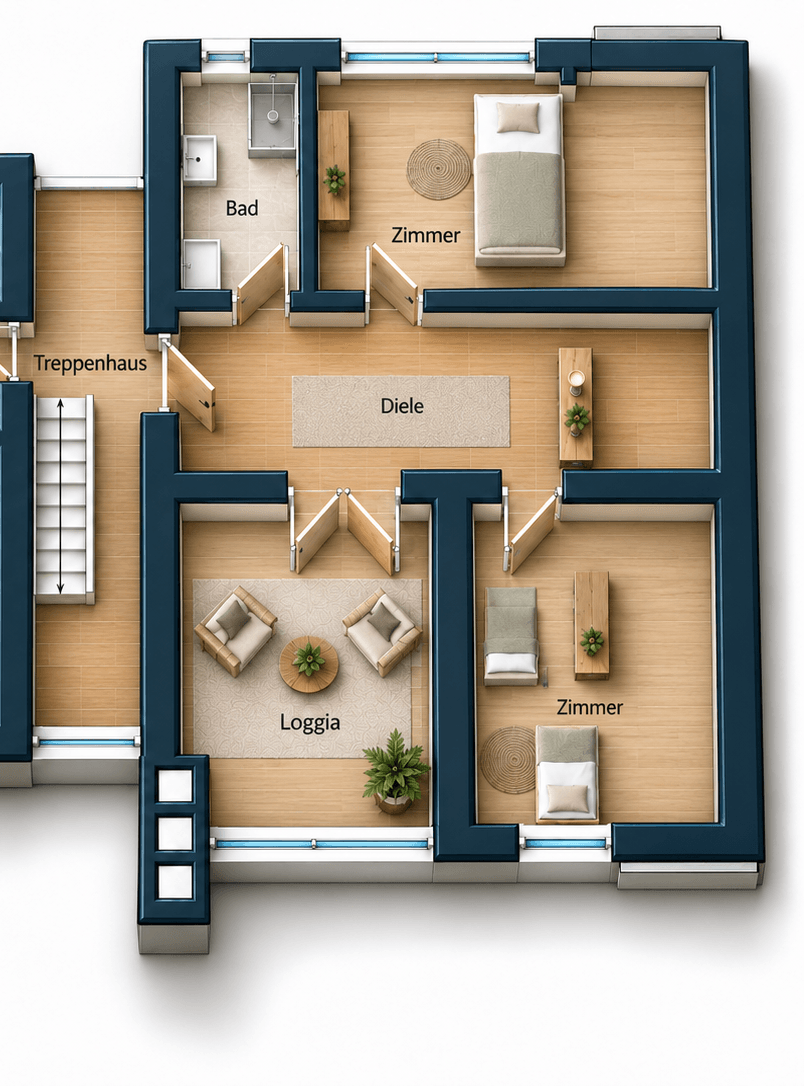 Grundriss DG Maiso – Maisonette mit ca. 170 m² Wohnfläche, Garten, Kamin & 2 Monaten kaltmietfrei in Escheburg