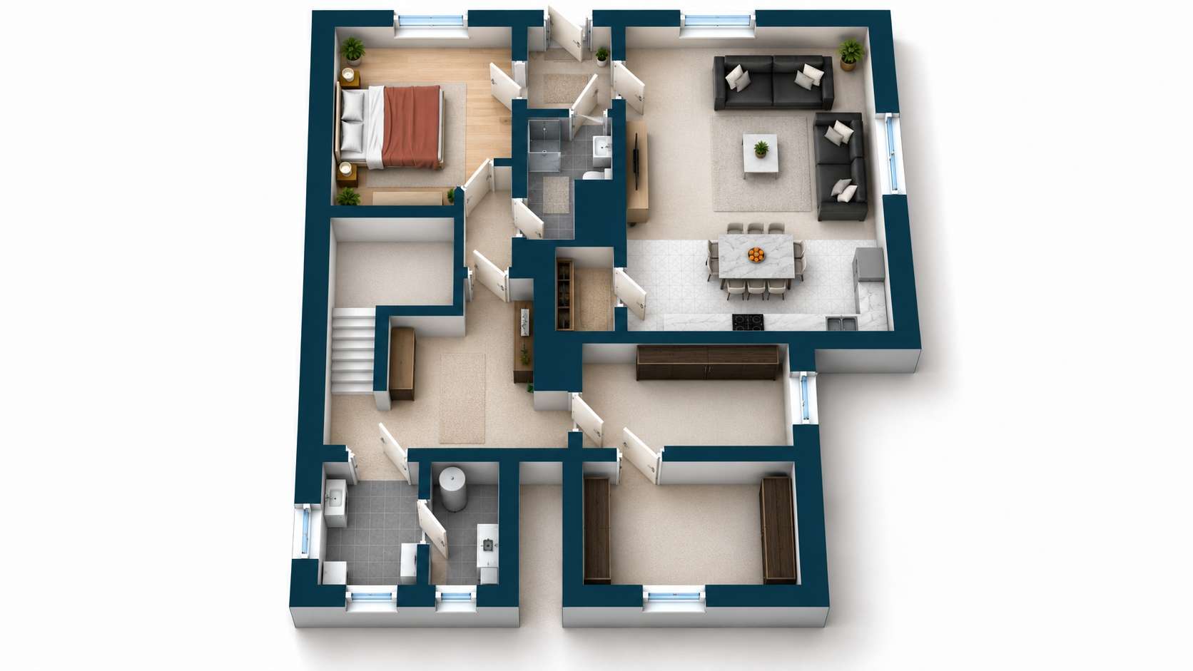 Grundriss KG – Einfamilienhaus mit Einliegerbereich: 364 m² Wohn-/Nutzfläche auf 1.115 m² in Brunsbek-Kronshorst