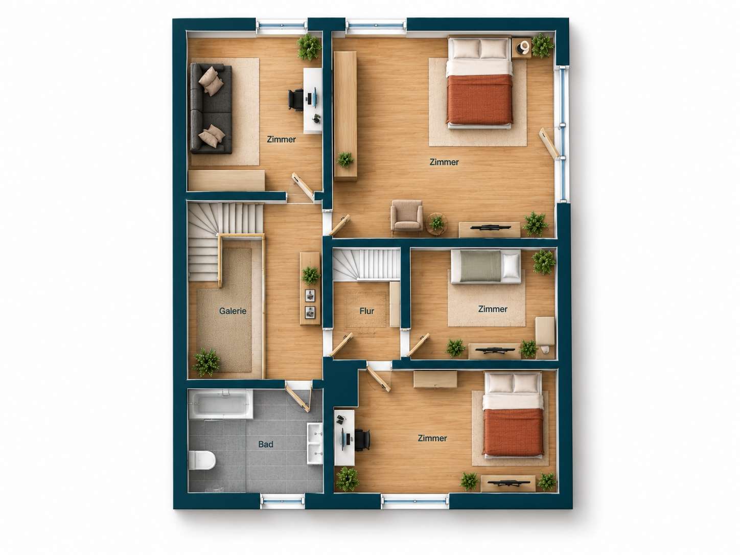 Grundriss DG – Einfamilienhaus mit Einliegerbereich: 364 m² Wohn-/Nutzfläche auf 1.115 m² in Brunsbek-Kronshorst