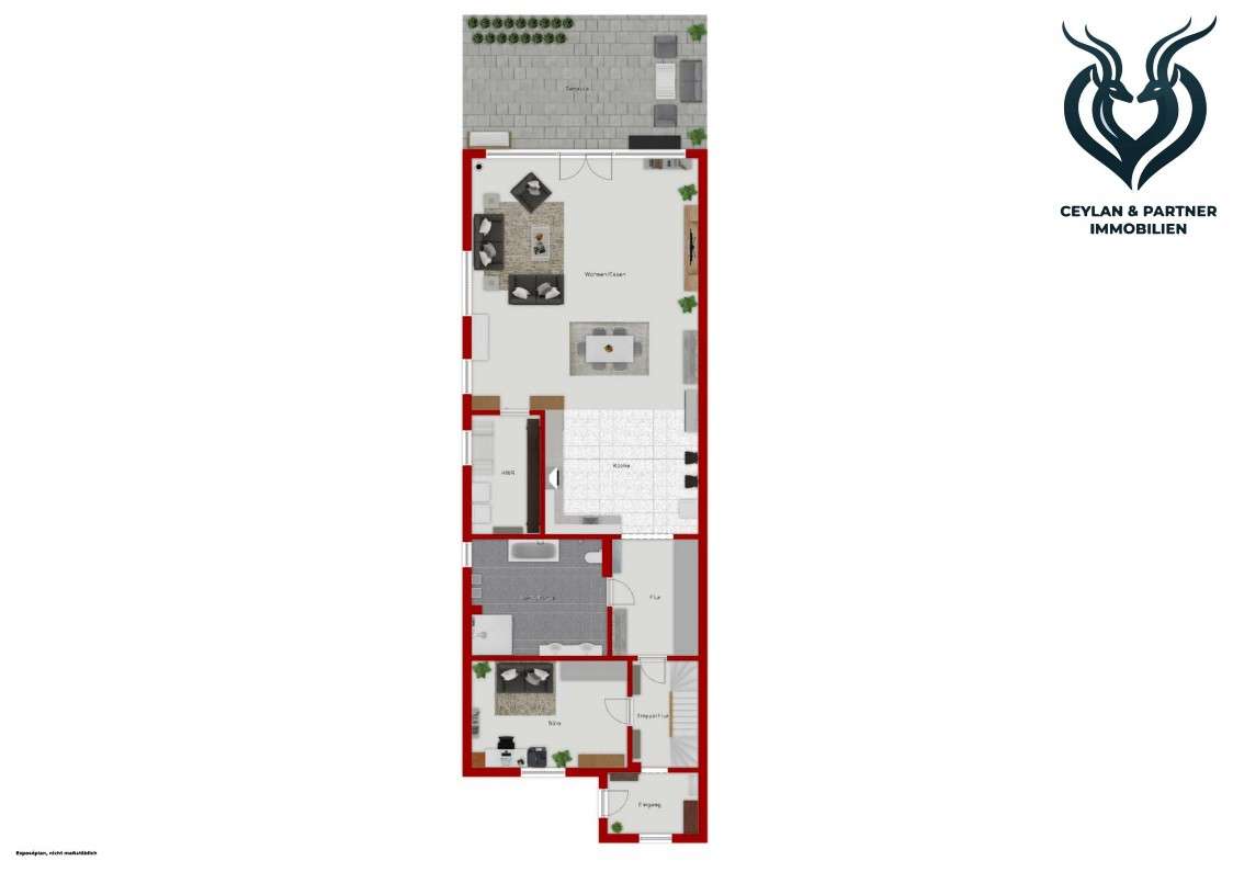 Erdgeschoss – Modernisierte Doppelhaushälfte auf ca. 846 m² Grundstück mit außergewöhnlich niedrigem Erbbauzins