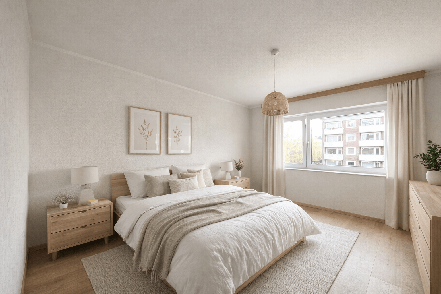 Schlafzimmer mit KI bearbeitet