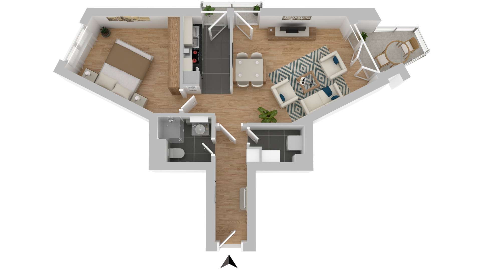 MÜLHEIM: HOCHWERTIGE 2-ZIMMERWOHNUNG DIREKT AM RHEIN +BALKON MIT RHEINBLICK +BALKON +PARKETT - Foto 1