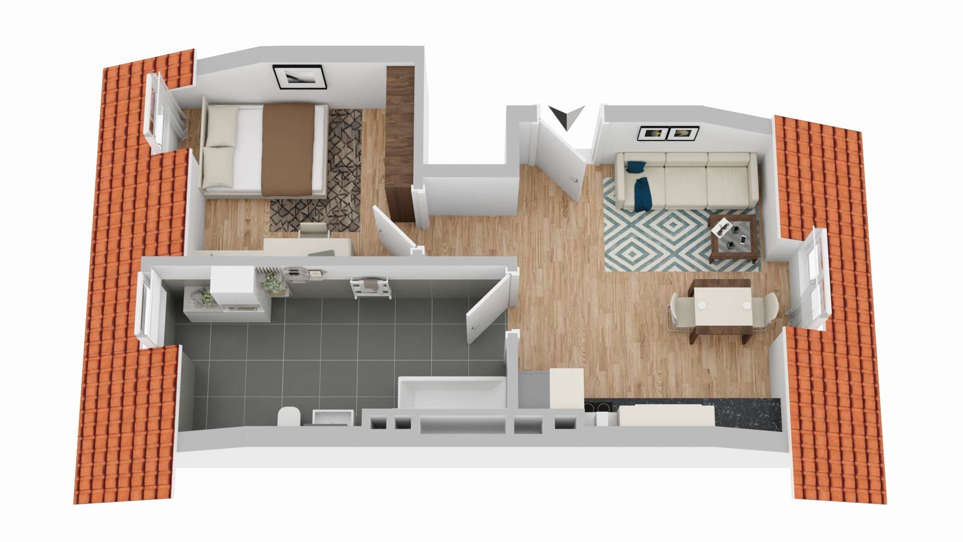 KREFELD-CITY - VOLLSTÄNDIG MODERNISIERTE 2-ZIMMER-DACHGESCHOSSWOHNUNG MIT TAGESLICHTBAD - Photo 1