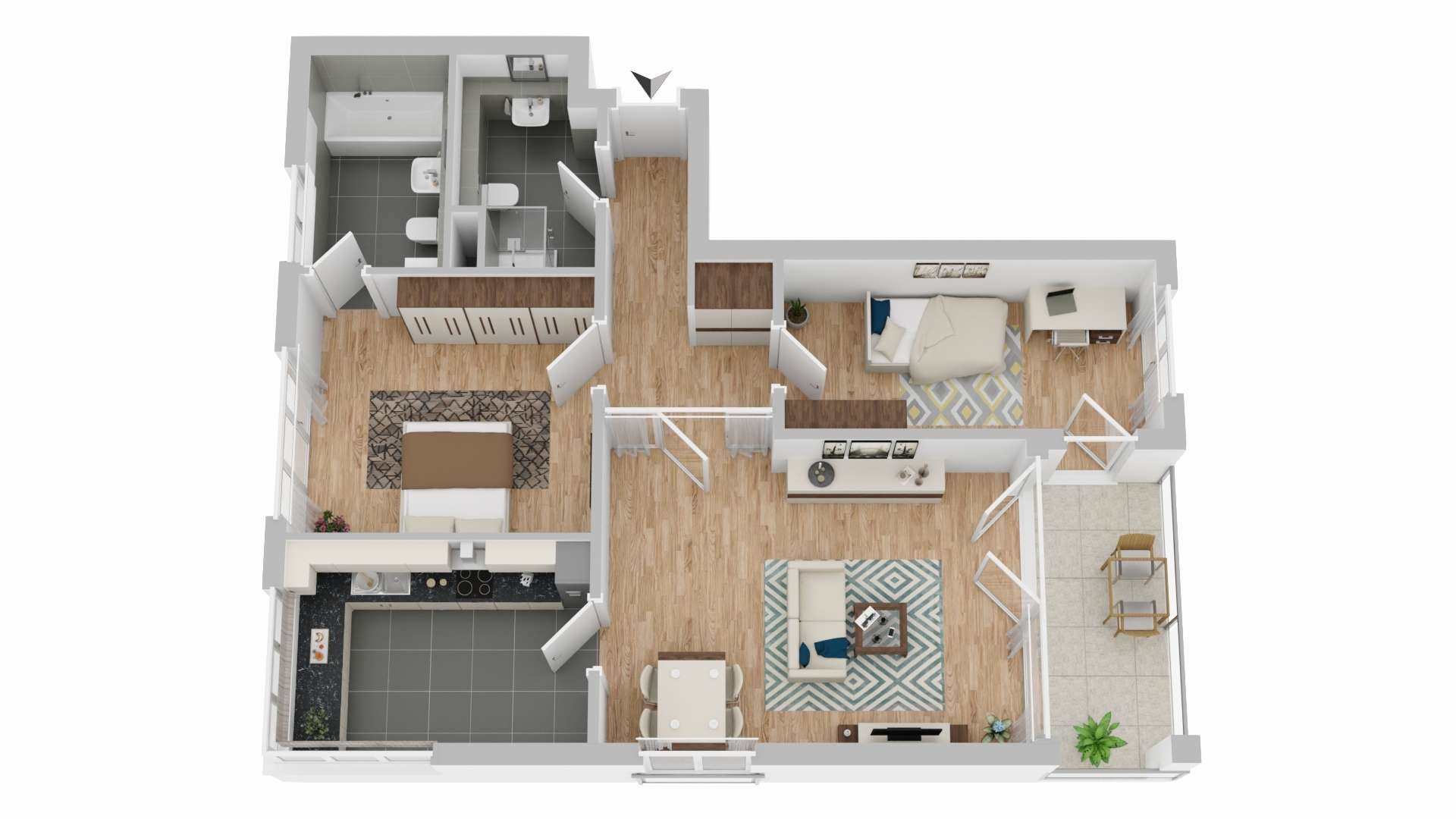 MÜLHEIM: HOCHWERTIGE 3-ZIMMERWOHNUNG MIT BALKON, RHEINBLICK & 2 BÄDERN +PARKETT - Photo 2