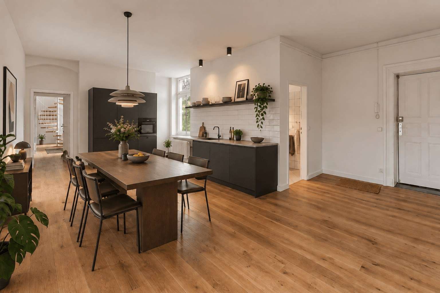 Eat-in kitchen, furnishing suggestion (AI)
