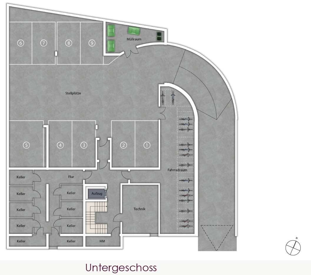 Geschoßplan Tiefgarage