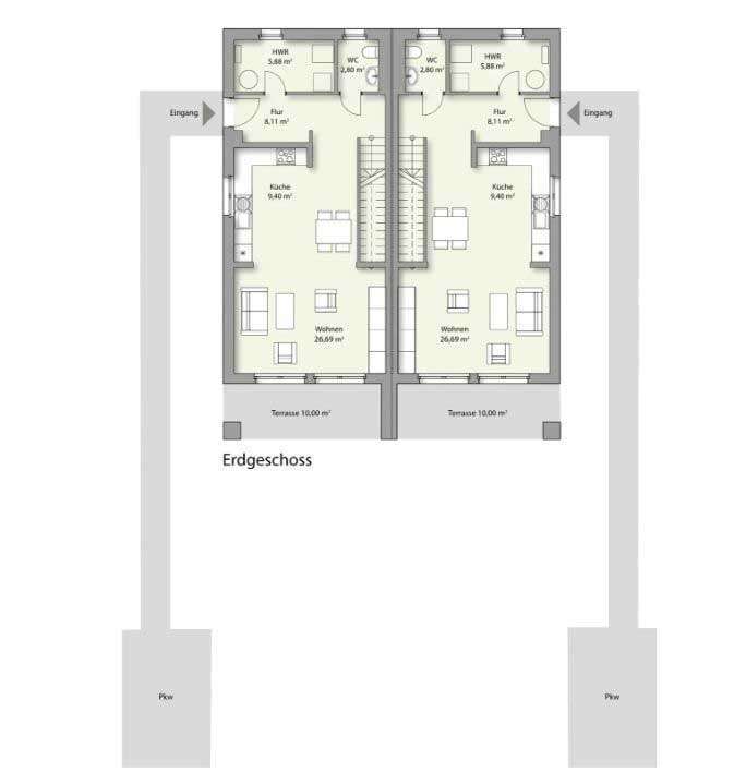 Grundriss EG (Haustyp 2A)