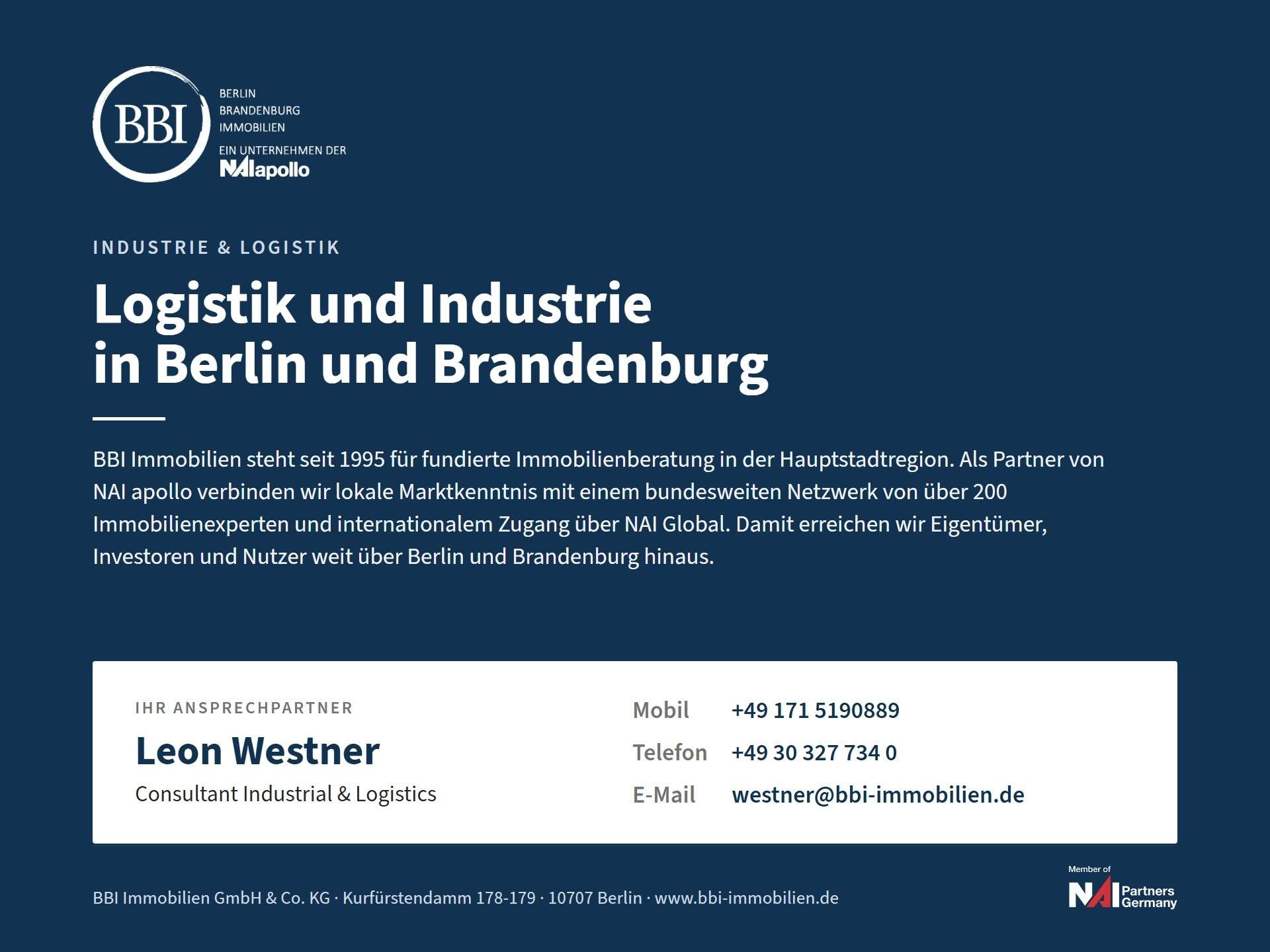 BBI Logistik Ansprechpartner