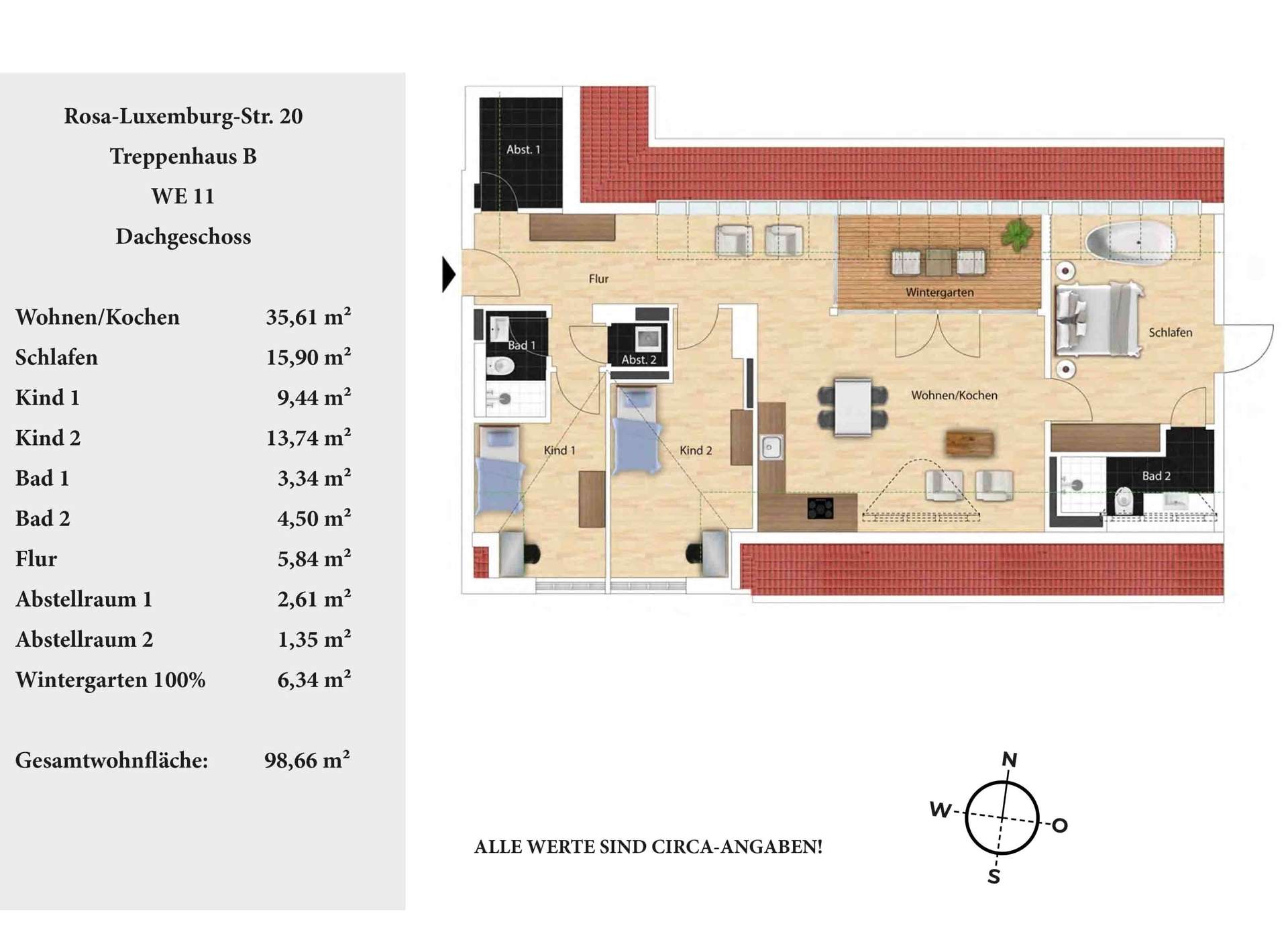 Attic right - flat 11, flat in Zossen