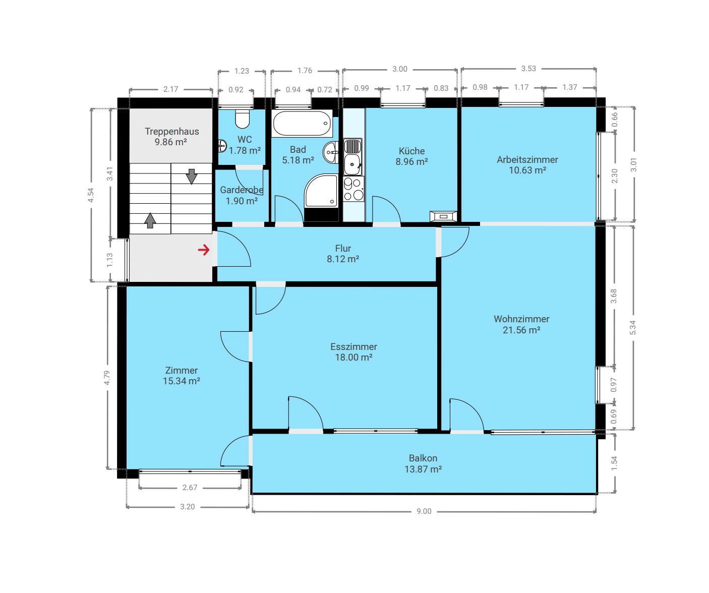 Grundriss Wohnung OG 