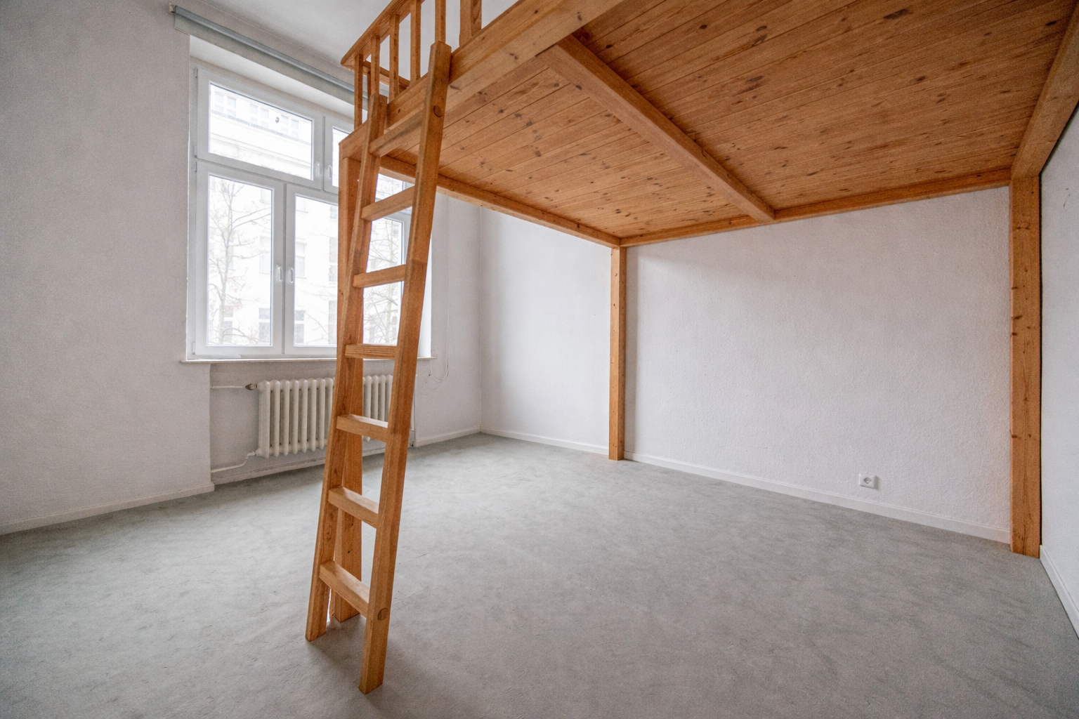 Schlafzimmer mit Hochebene