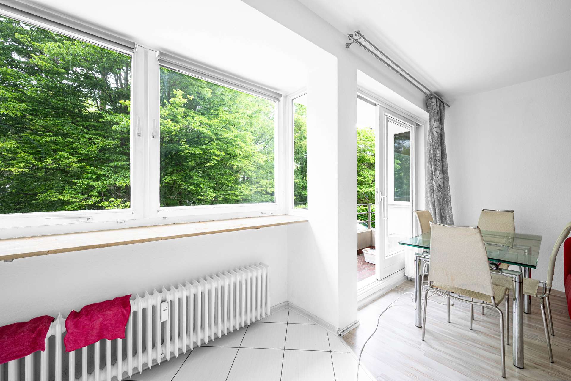 Fenster Front mit Blick ins Gru00fcne