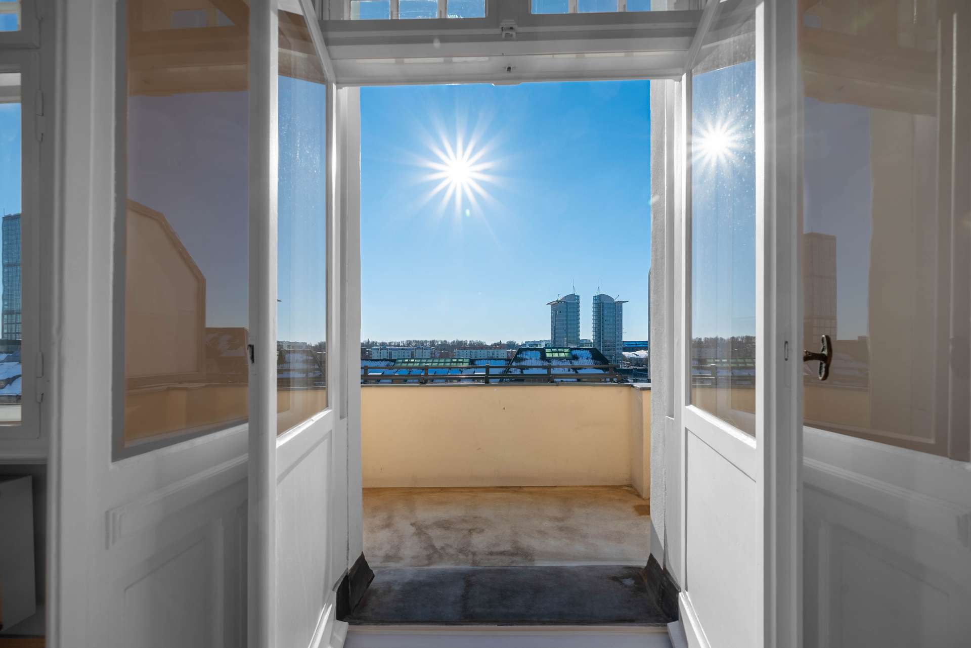 Balkon mit blick auf die Spree