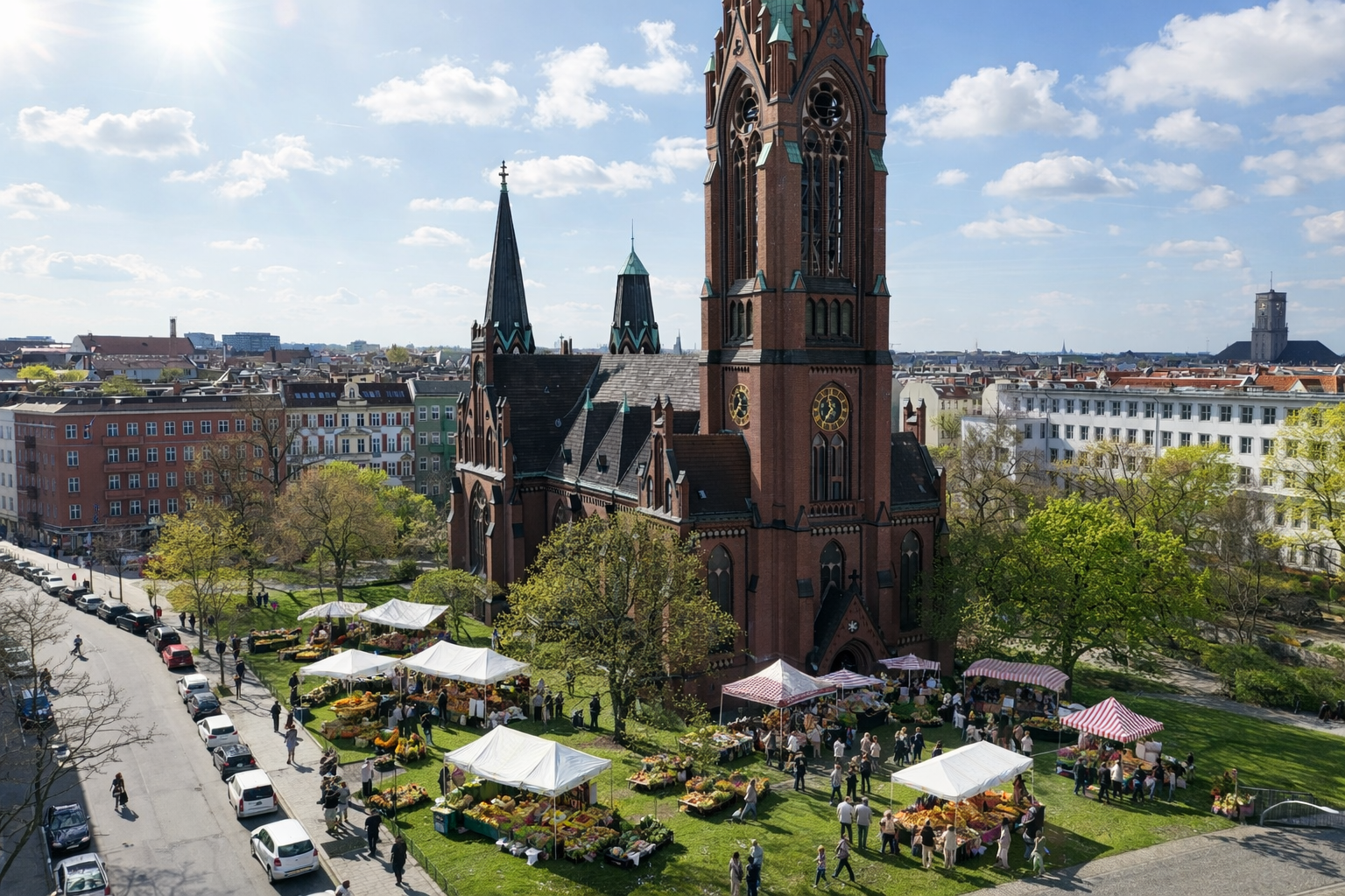 Markt an der Apostel-Paulus-Kirche