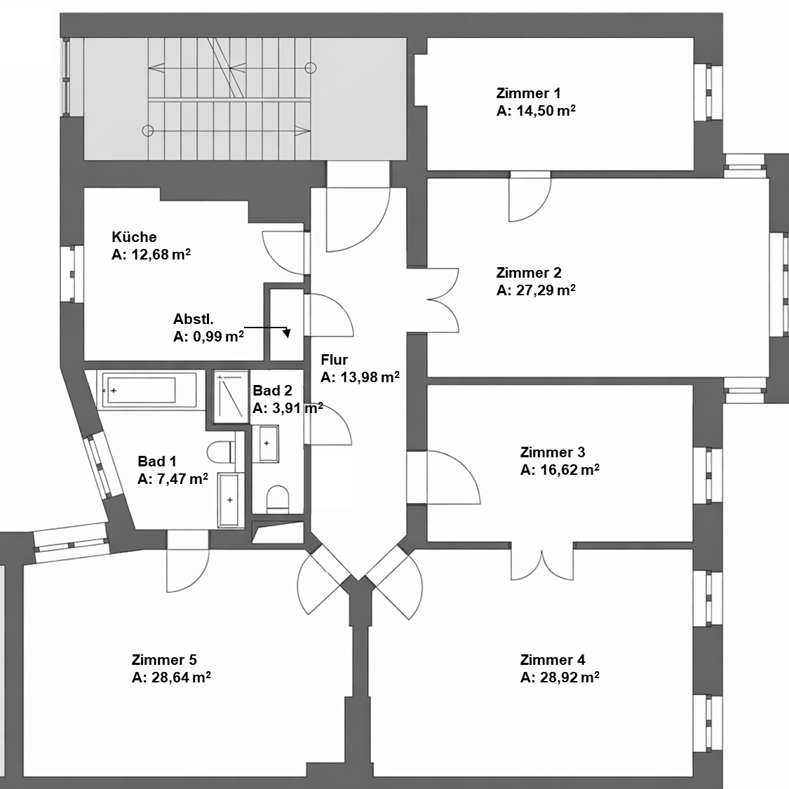 Büro- oder Praxisfläche nahe Kurfürstendamm – 5 Räume auf ca. 155 m²