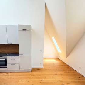 Erstbezug Penthouse-Studio: offene Wohnküche, Skylights, sofort frei