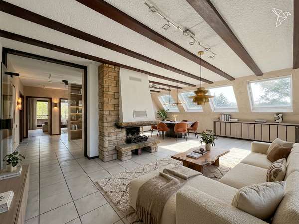 GROSSZÜGIGE DACHGESCHOSSWOHNUNG IN RENGSDORF ☀️ 3 Zimmer, 2 Balkone, Kamin & Lebensqualität!