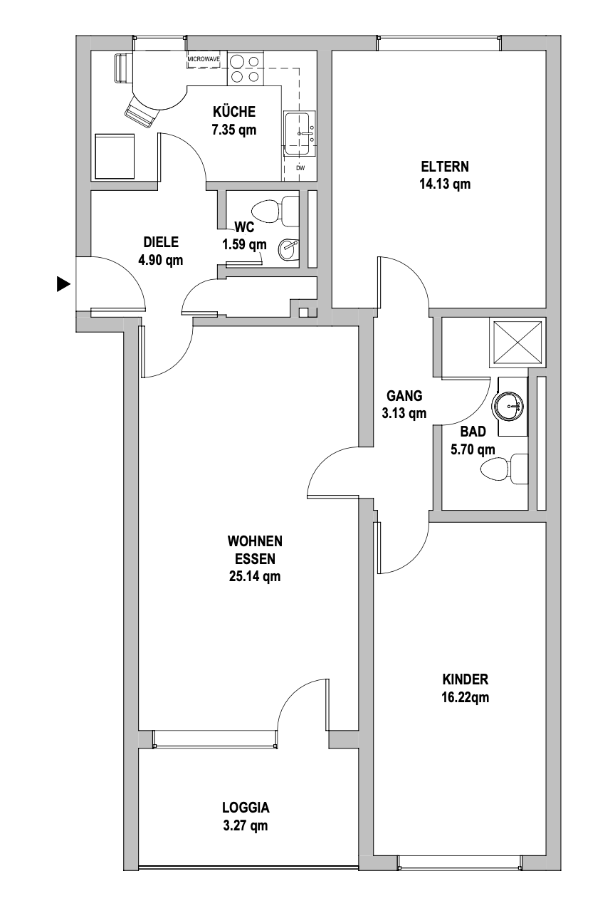 3-ZIMMER-HIT - Erdgeschosswohnung mit Einbauküche und Balkon in Wiesbaden!