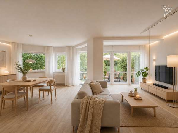 WOHNEN MIT GARTENFLAIR 🌳 Großzügige 3-Zimmer-Wohnung mit Terrasse und Garten in Darmstadt!
