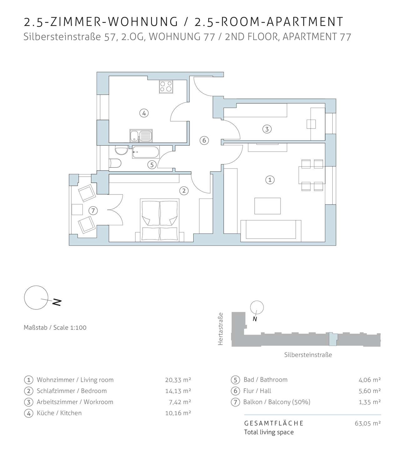 Grundriss Anlageimmobilie Neukölln | Silbersteinstraße