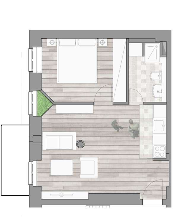 Grundriss (nicht maßstabsgetreu) | Boxhagener Straße