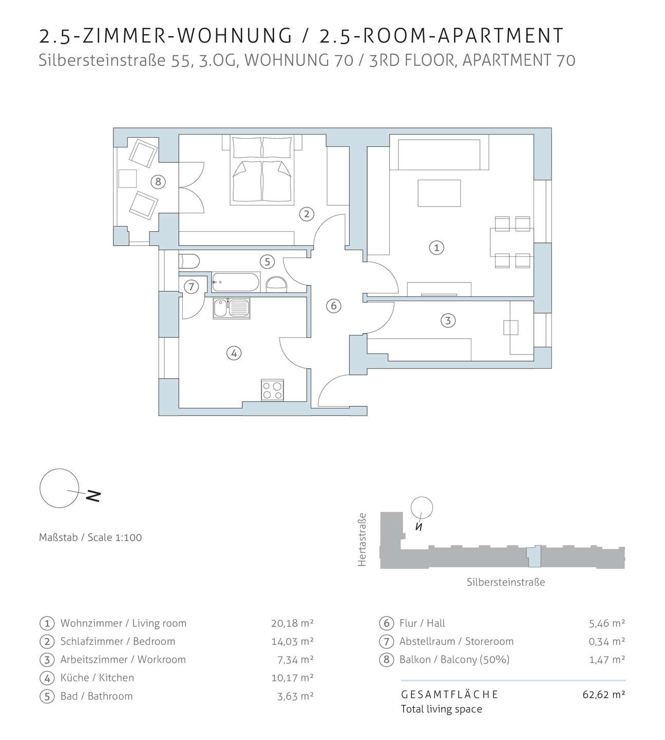 Grundriss Anlageimmobilie Neukölln | Silbersteinstraße
