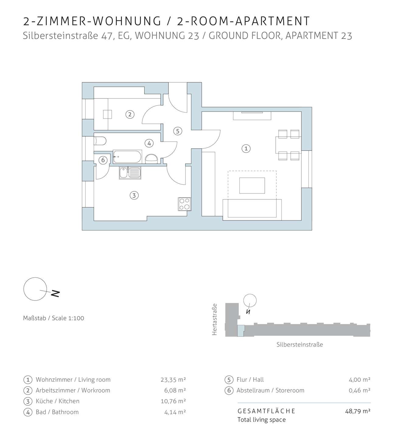 Grundriss Anlageimmobilie Neukölln | Silbersteinstraße