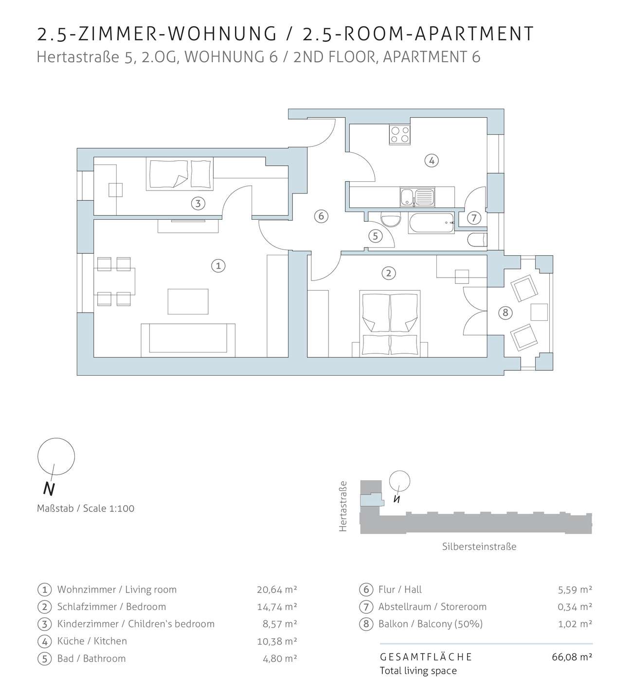 Grundriss Anlageimmobilie Neukölln | Hertastraße
