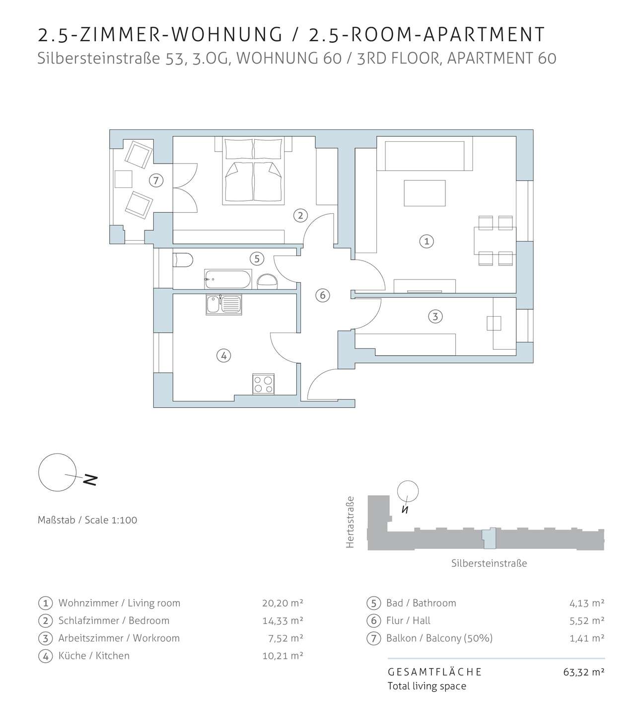 Grundriss Anlageimmobilie Neukölln | Silbersteinstraße