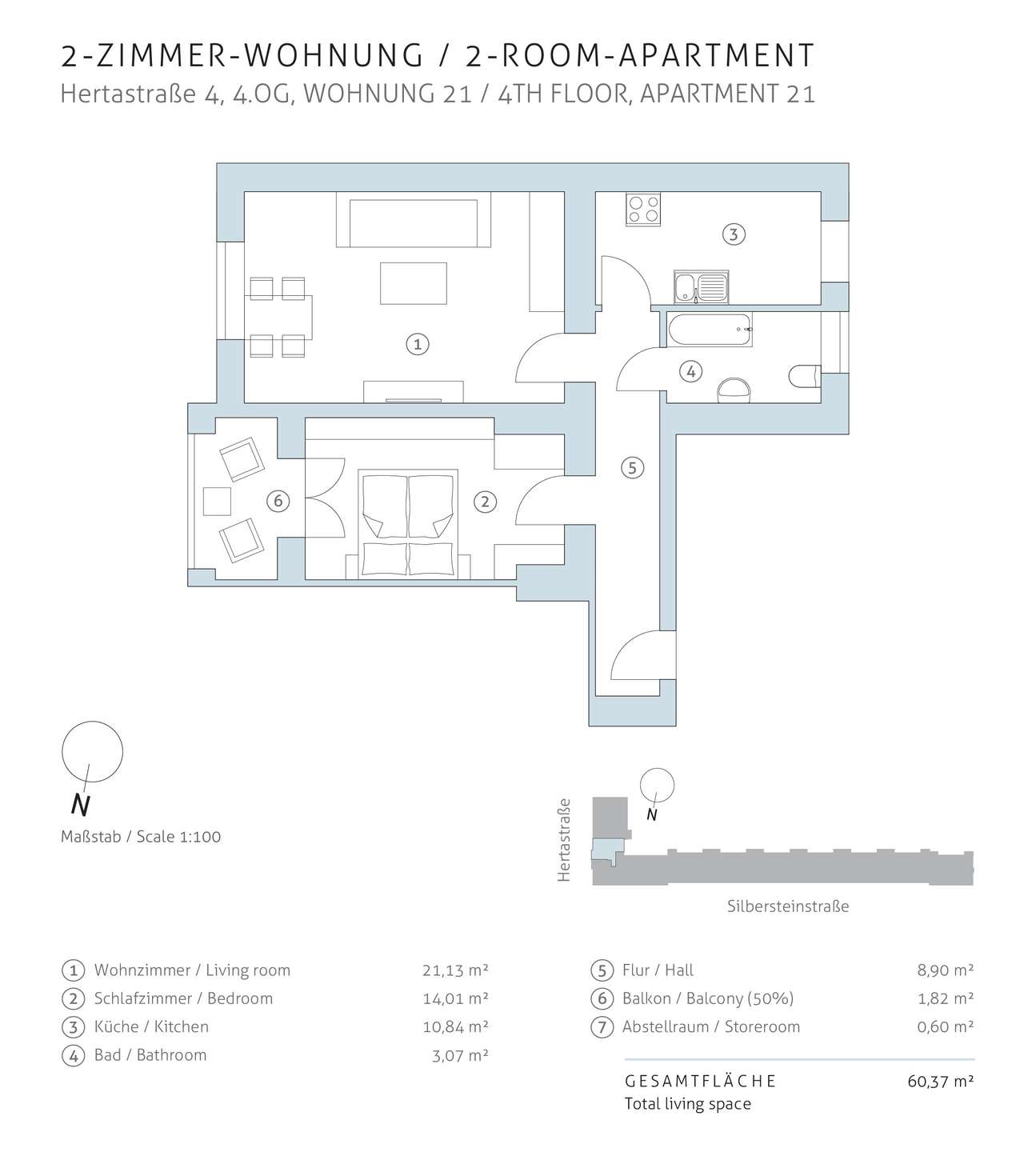 Grundriss Anlageimmobilie Neukölln | Hertastraße