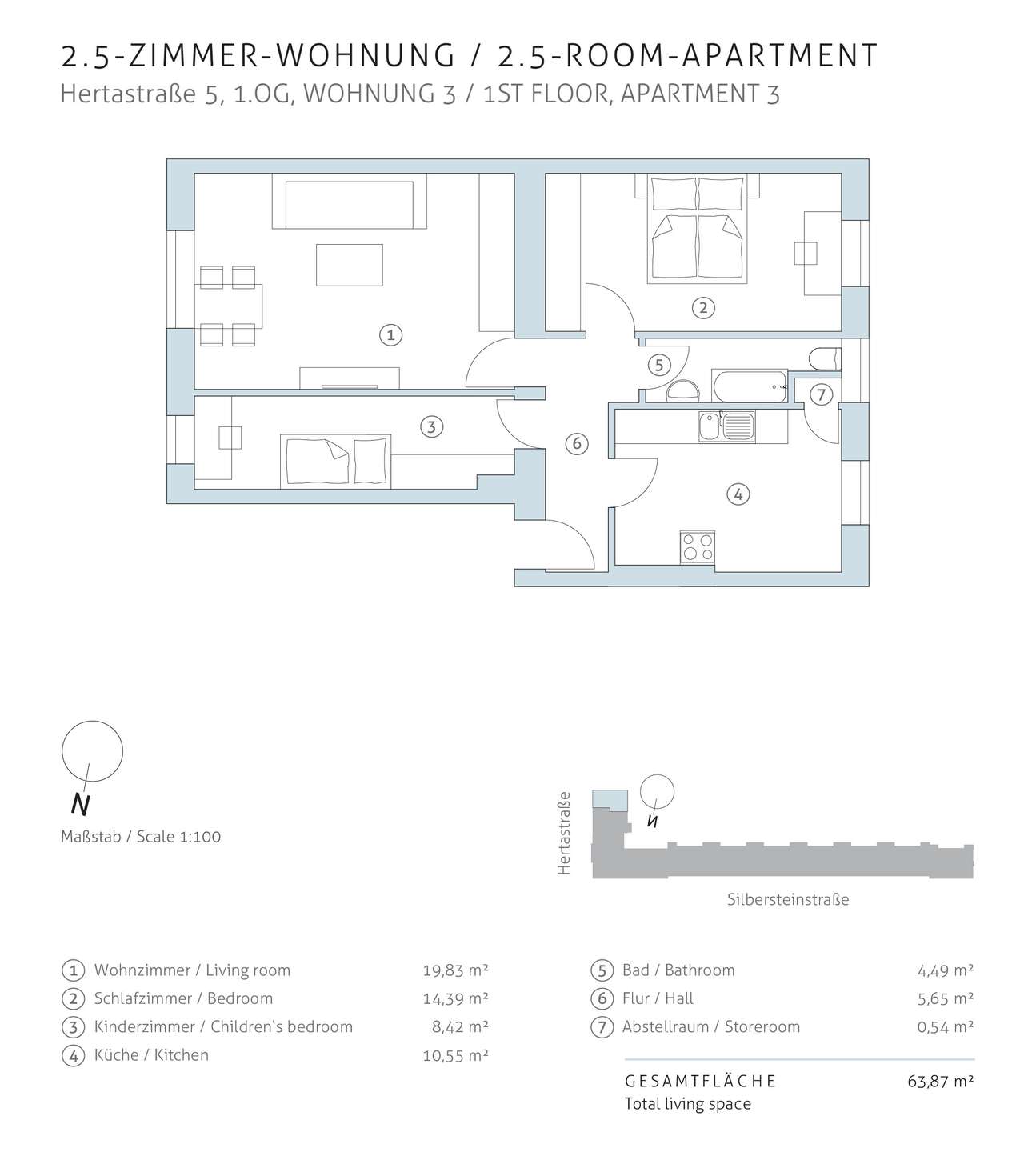 Grundriss Anlageimmobilie Neukölln | Hertastraße