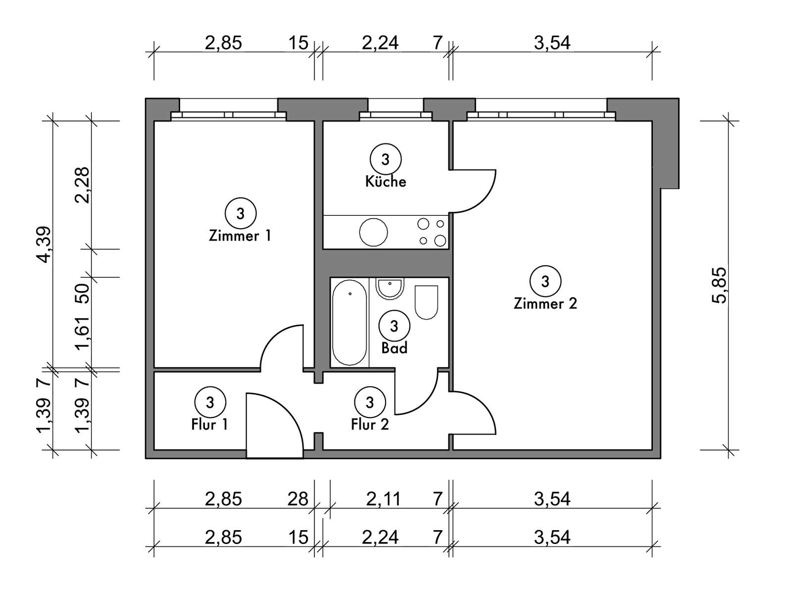 Grundriss WE03 | Marchwitzastraße