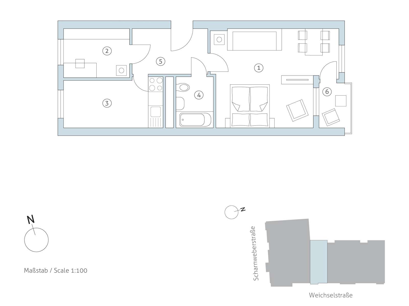 Grundriss WE 40 | Weichselstraße