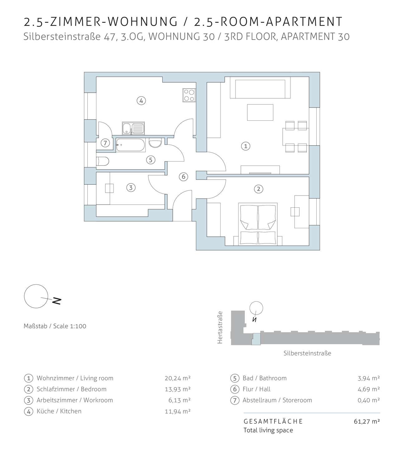 Grundriss Anlageimmobilie Neukölln | Silbersteinstraße