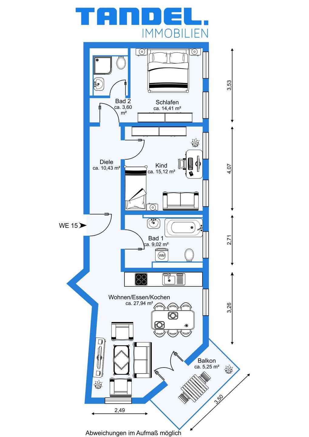 Vermietet! Zentrumsnah & grün: Wohnen mit Flair, Aufzug, Balkon, 2 Bädern und Fußbodenheizung!
