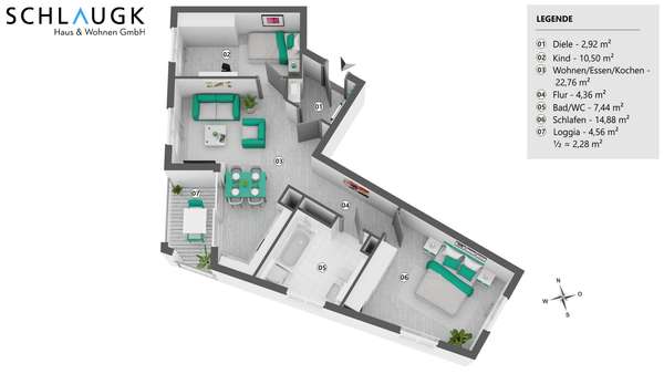 Außergewöhnliche 3 Zi.-Wohnung in Pasing