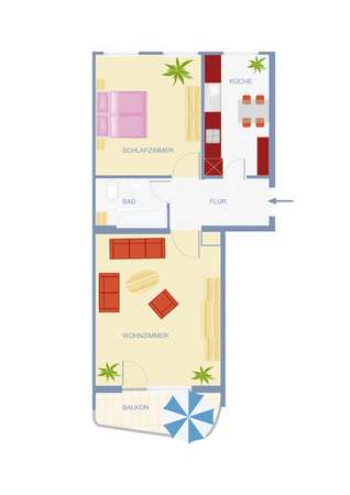 Provisionsfrei!! 2-Zimmer-Wohnung in idealer, zentraler Lage