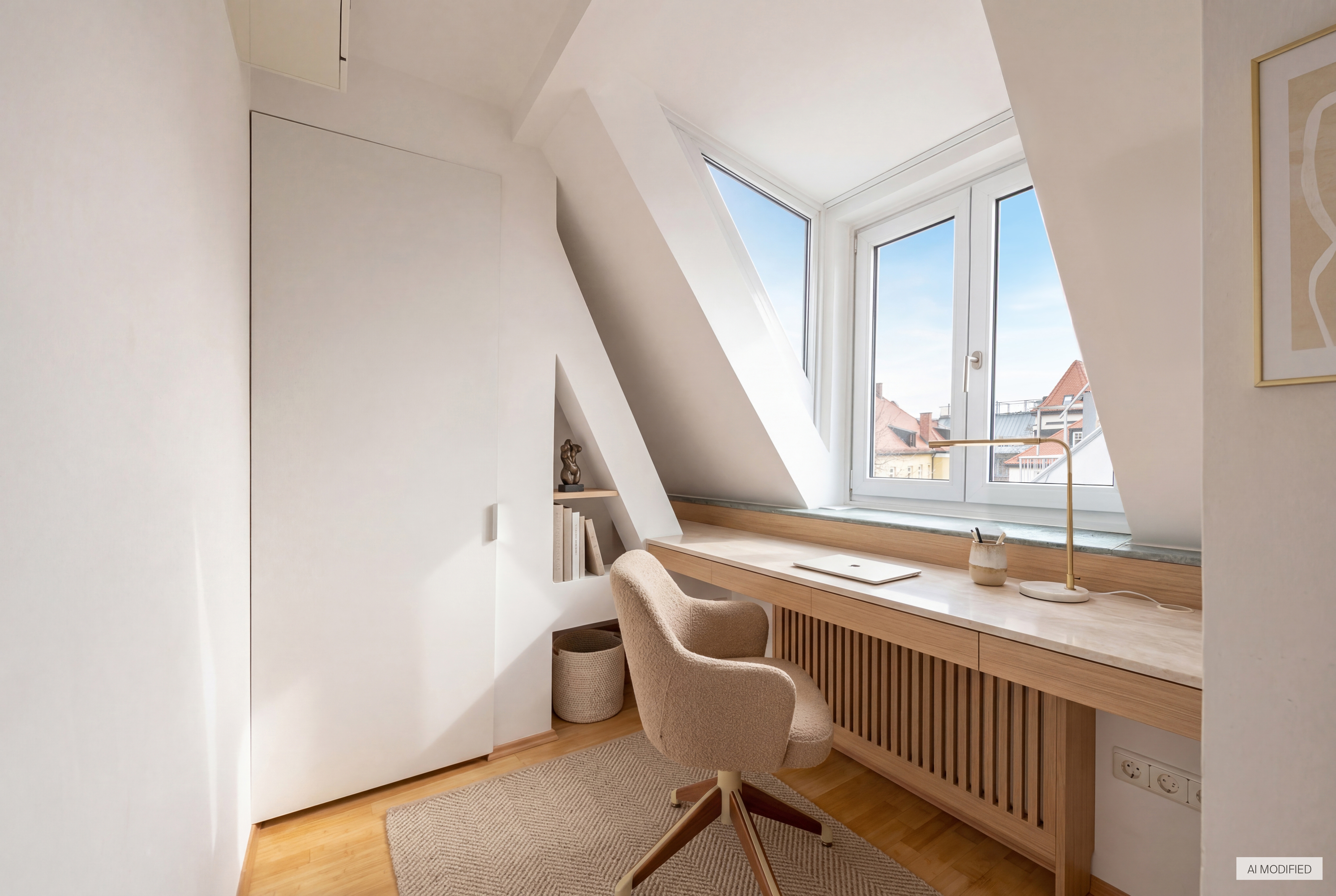 Urban and quiet location: charming 2-room maisonette with roof terrace and garage in an old building from 1890