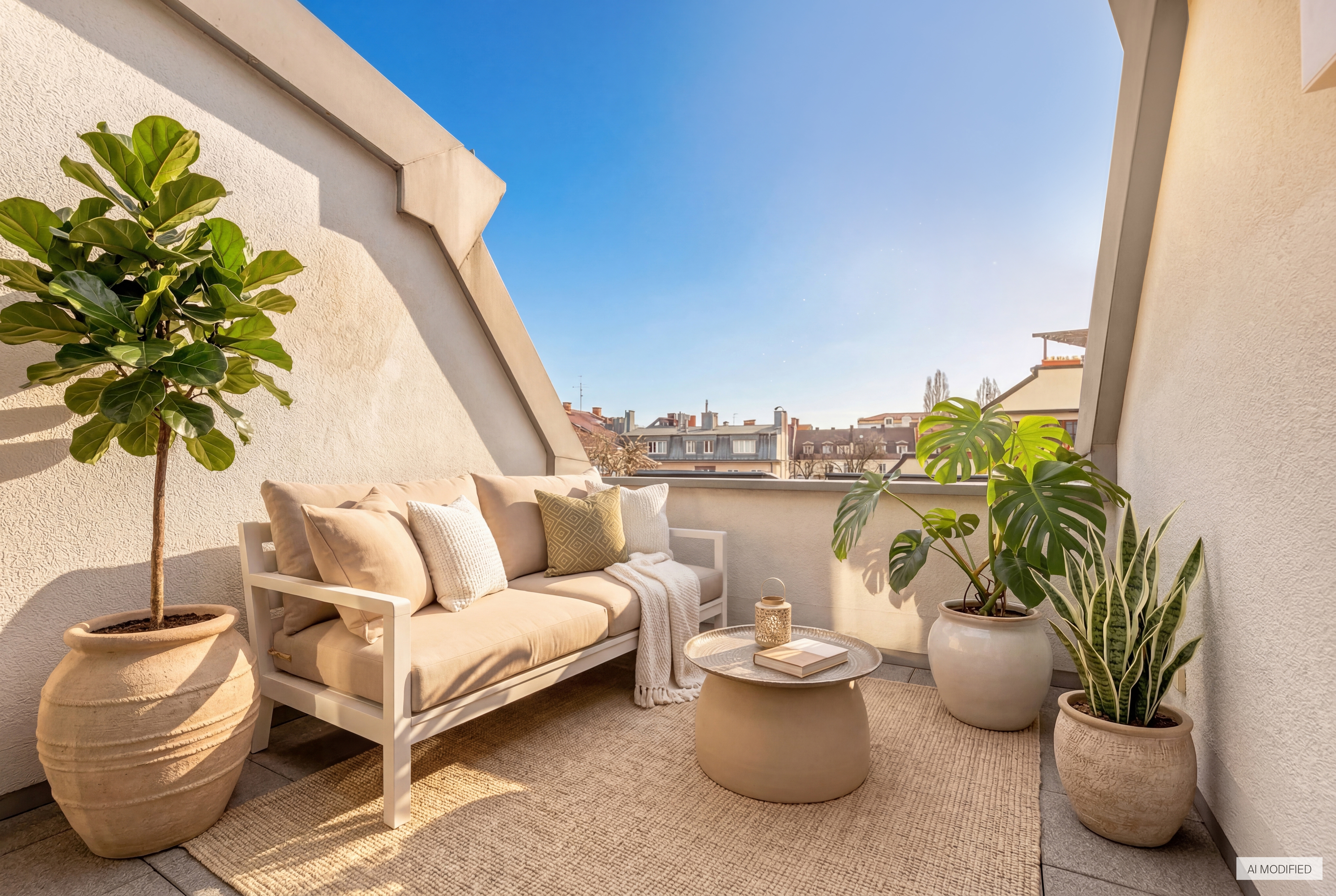 Urban and quiet location: charming 2-room maisonette with roof terrace and garage in an old building from 1890