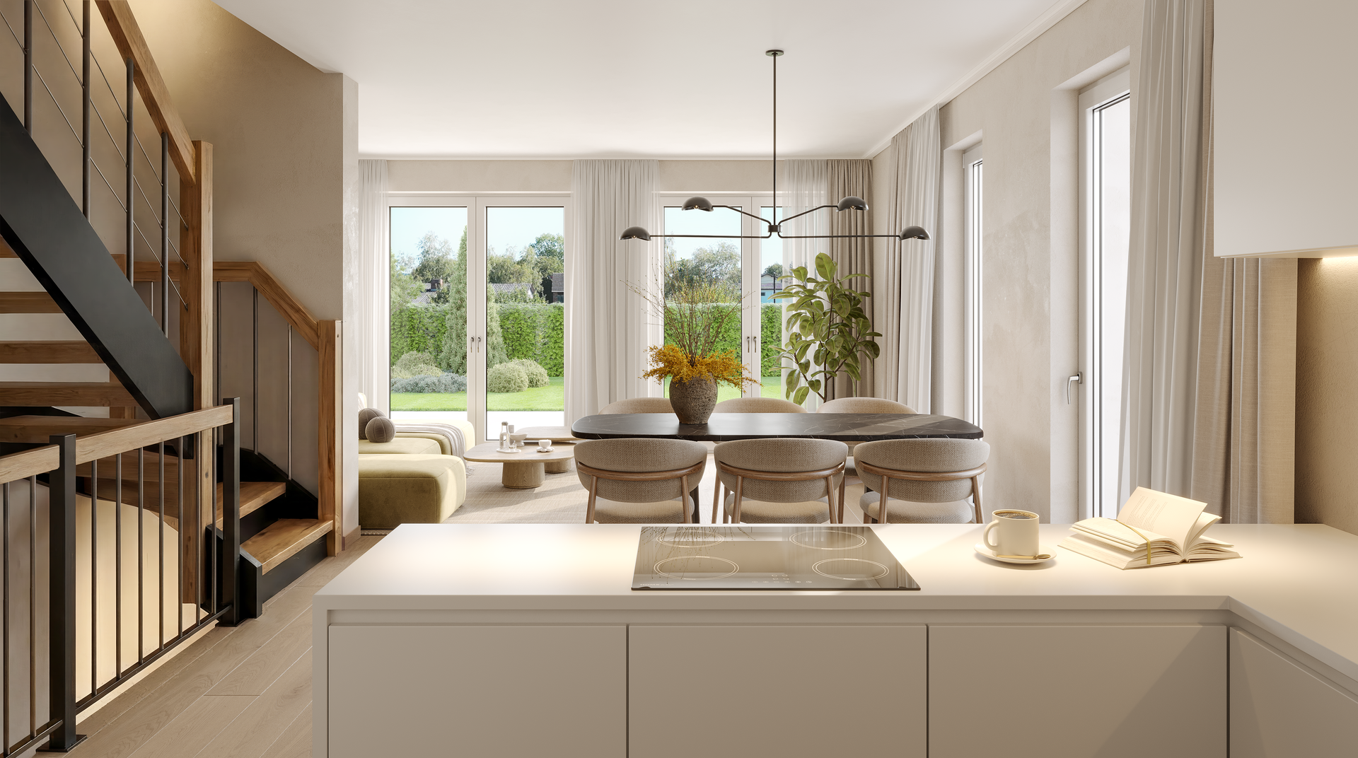 Neubau - Reiheneckhaus mit Süd-West-Ausrichtung in München-Untermenzing