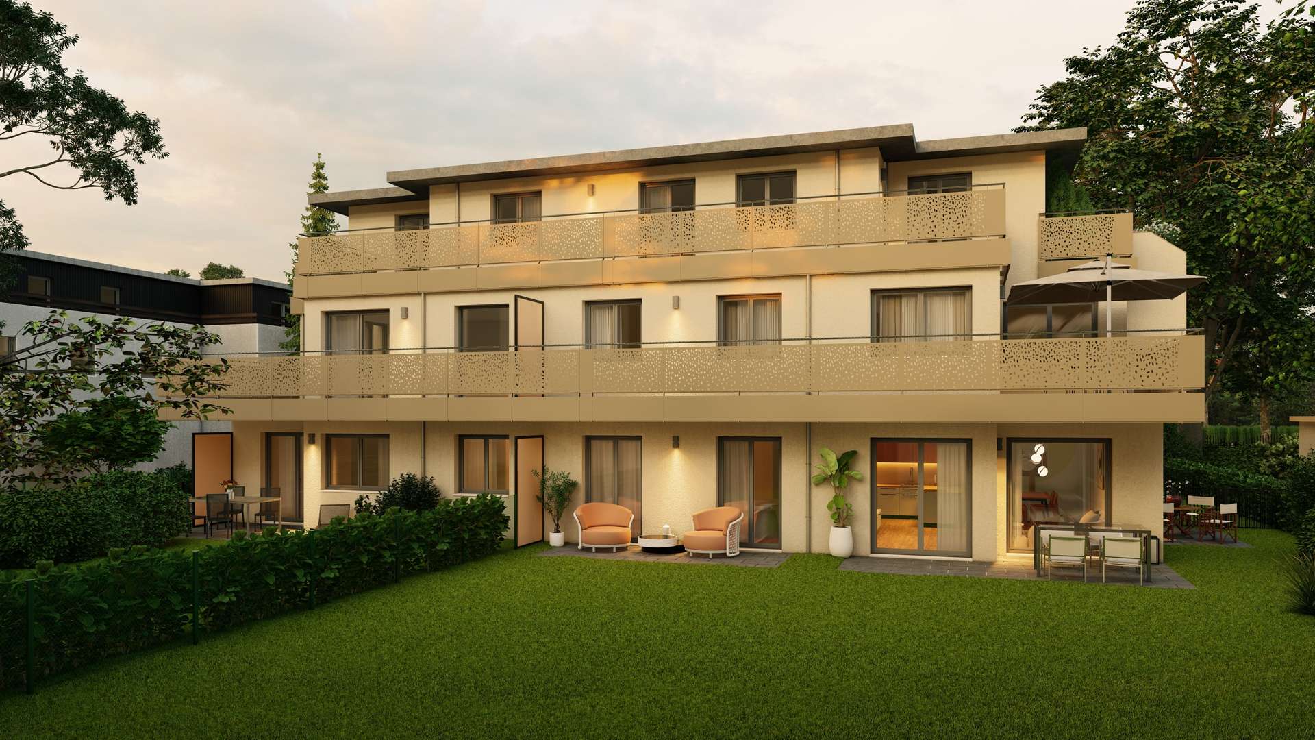 3 Zimmer Erdgeschosswohnung mit ca. 94 m² großem S/O Garten